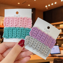 Wool hairclip girl broken hairclip Korean side clip sweet no trace bangs autumn winter temperament hair card Net red female