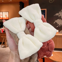 Plush bow hair strap female face mask headband headband headband hair accessories