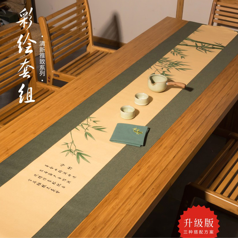 Rui Wo Xiang Hemp Thread Waterproof Tea Mat Zen Chinese Table Flag Cloth Art Tea Table Mat Kung Fu Tea With Tea Dao Zero Matching Tea Towels