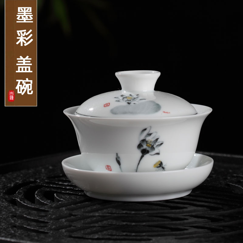 Ruihexiang ceramic household purple sand semi-automatic simple kung fu tea set teacup teapot small set accessories tea maker