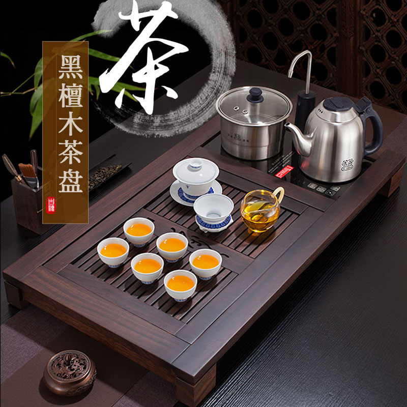 Yoshiya Electric Kettle Electric Tea Stove Kettle Burning Kettle automatic Sheung Shui suit Tea table Tea Road solid wood tea tray Black Honolulu-Taobao