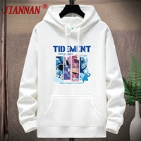 Демисезонная утепленная хлопковая удерживающая тепло толстовка с капюшоном для школьников, оверсайз, подходит для подростков