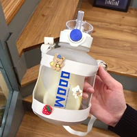 Один литр!Синий матовая+3D наклейка+кожаная чашка рукав