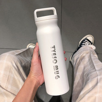 Thermos Portable large capacity water bottle Female student water cup Simple creative personality kettle Male sports outdoor cup