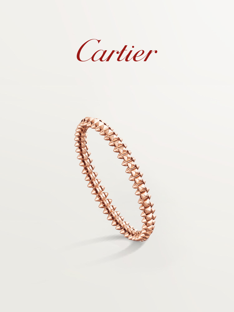 Cartier卡地亞Clash系列 玫瑰金白金 經典款鉚釘手鐲