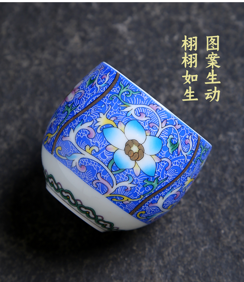 Jingdezhen blue and white porcelain kung fu tea set the see colour of blue and white porcelain bowl cups single cup sample tea cup masters cup tea cup