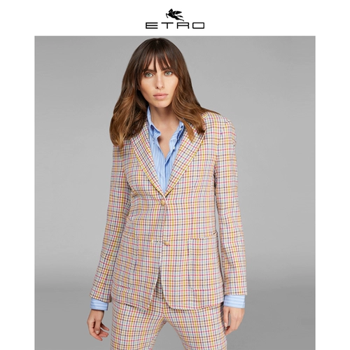 [Hui] etro ai chuo/2020 весна и лето Новый/женский шотландский пиджак