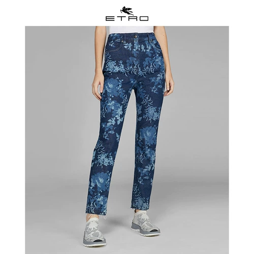 Летние джинсовые джинсы, 2020, в цветочек