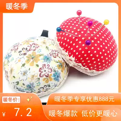 Small black clip bag wrist fabric pin cushion anti-drop needle clothing vertical cut hand needle DIY cross stitch needle insert cotton bag