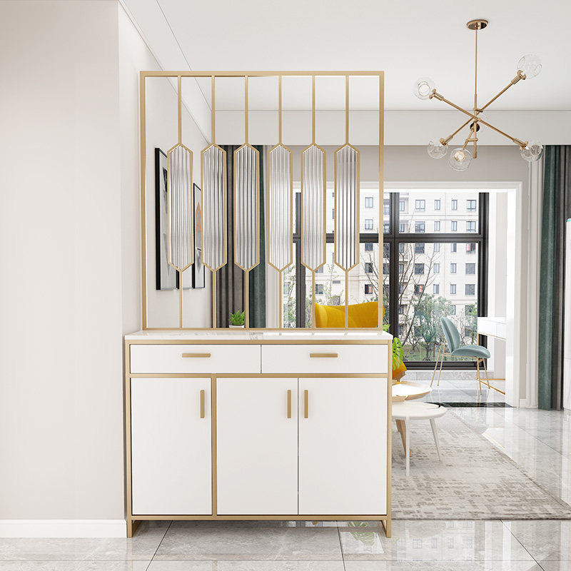 Entrance shoe cabinet screen integrated home entrance entry porch cabinet living room partition cabinet Changhong glass light luxury style