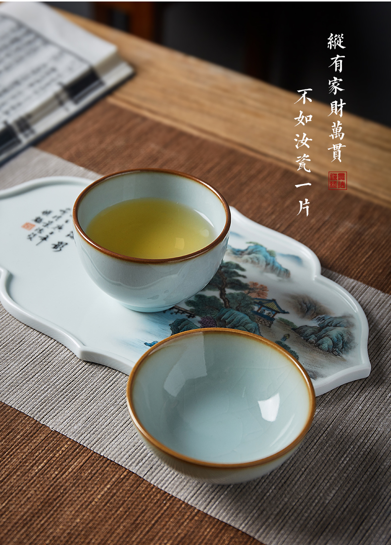 Jingdezhen all hand to open the slice your up ceramic cups kung fu tea set for its ehrs master cup single CPU individual sample tea cup