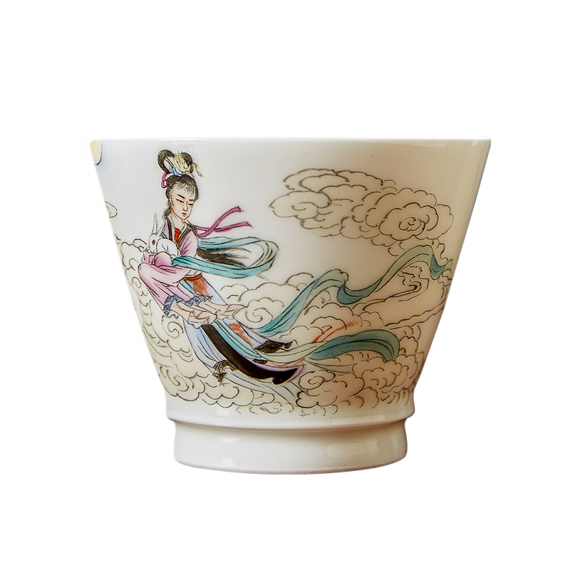 Shot incarnate the jingdezhen ceramic hand - made of chang e cup kung fu tea set personal sample tea cup master cup single CPU