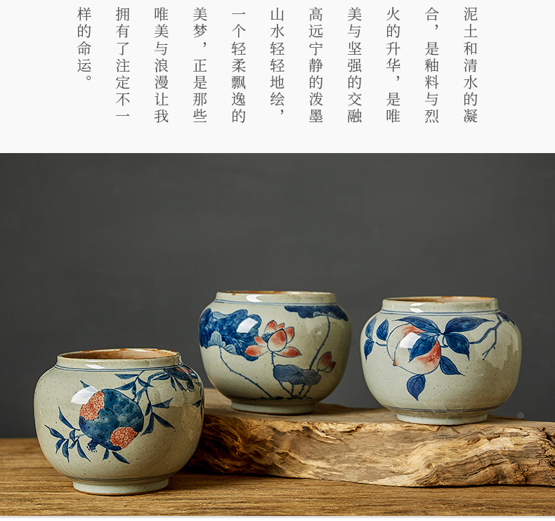 Shot incarnate the blue and white tea all hand washing water jar is large jingdezhen ceramic kung fu tea set with parts of household building water washing