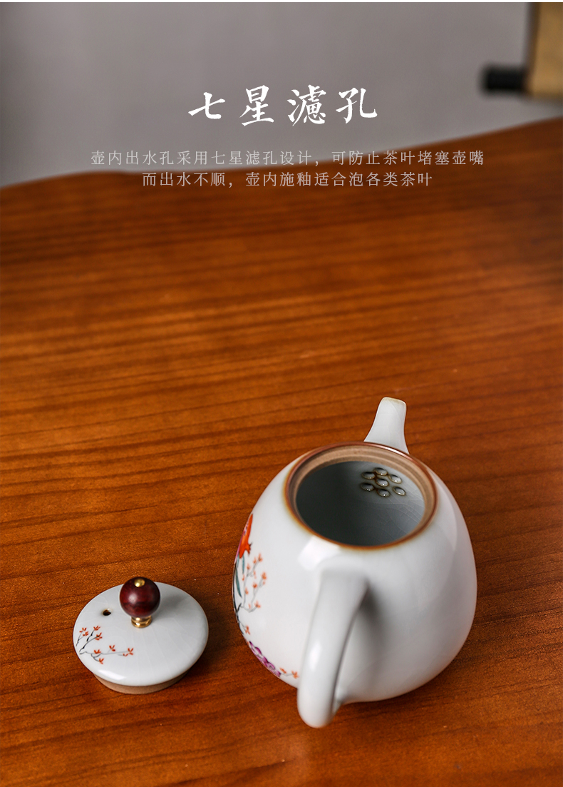 Shot incarnate your up hand - made sanduo jingdezhen ceramic teapot kung fu tea set household slicing can keep single pot teapot