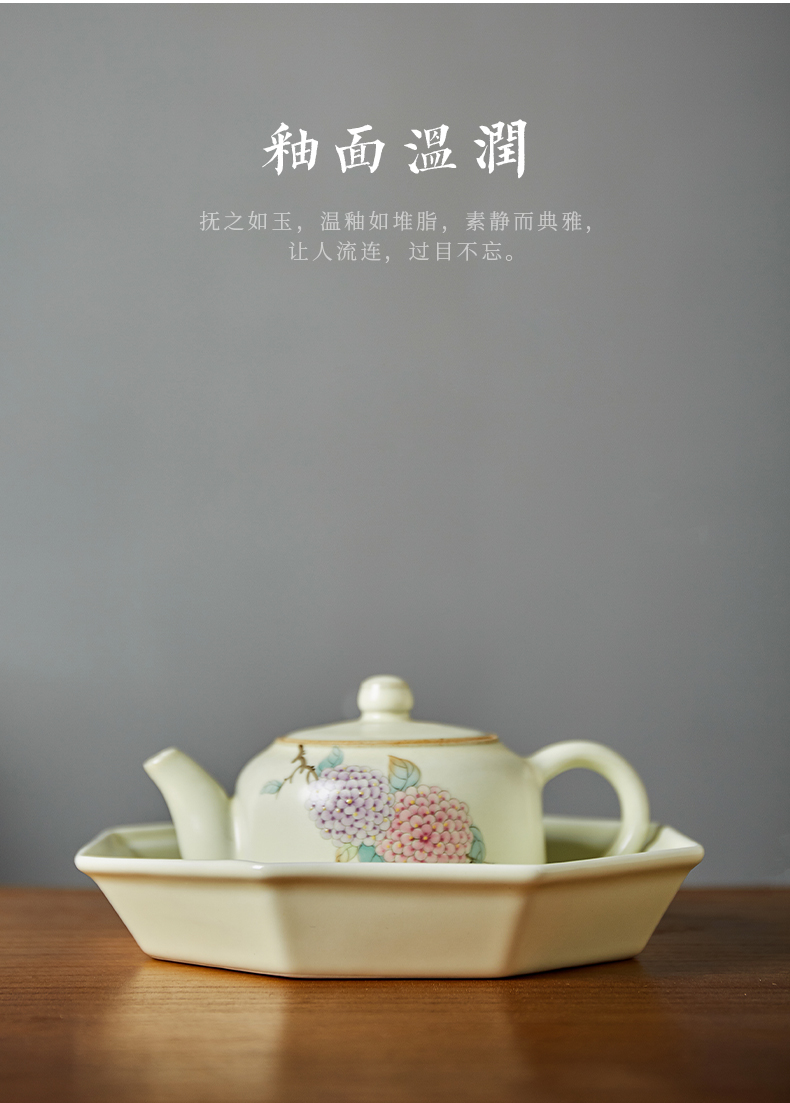Shot incarnate your up hand - made hydrangea pot bearing dry mercifully jingdezhen ceramic kung fu tea tea tray accessories saucer