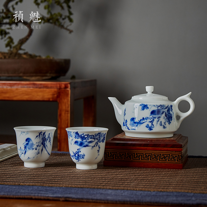 Shot incarnate the hand - made porcelain painting of flowers and small jingdezhen ceramic cups kung fu tea master sample tea cup cup personal single CPU