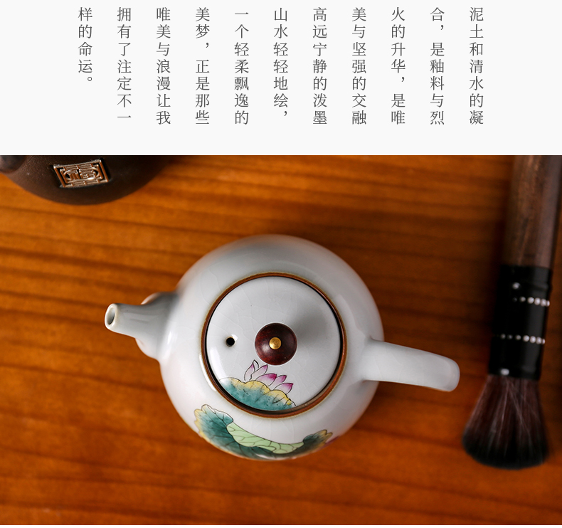 Shot incarnate the jingdezhen ceramic teapot kung fu tea set your up hand - made lotus home slicing can be a single pot teapot