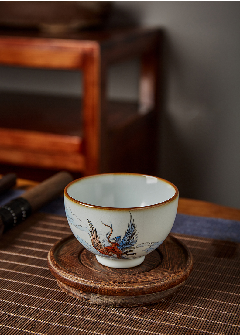 Shot incarnate your up hand draw a pair of lovebirds jingdezhen ceramic cups kung fu tea set personal sample tea cup master cup single CPU