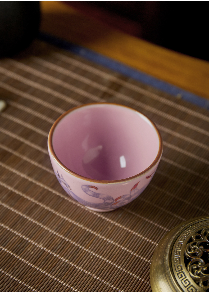 Shot incarnate the powder your up hand - made nine - tailed fox jingdezhen ceramic cups kung fu tea master sample tea cup cup single CPU