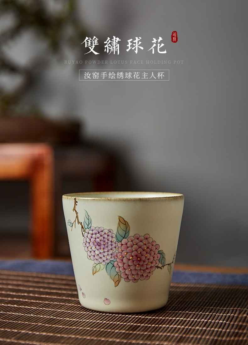 Shot incarnate your up hand - made hydrangea jingdezhen ceramic cups kung fu tea set personal sample tea cup master cup single CPU