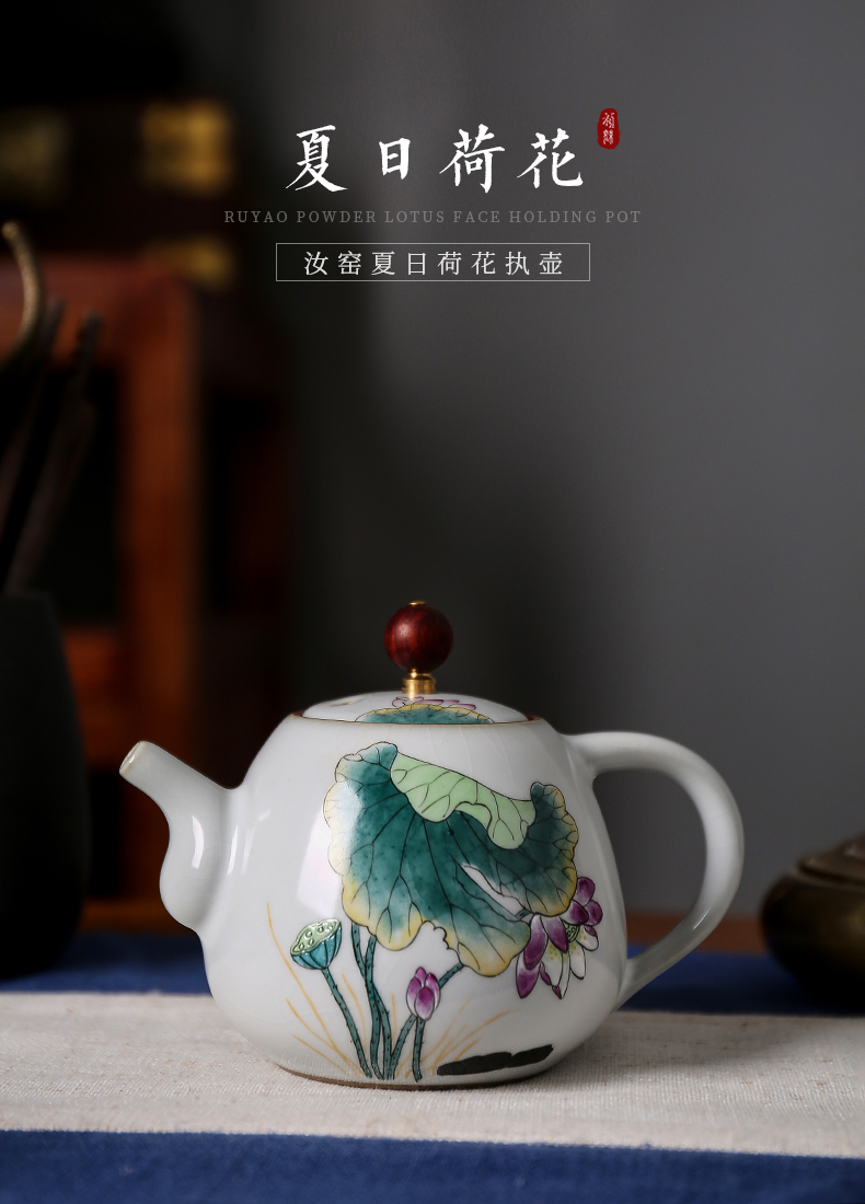 Shot incarnate the jingdezhen ceramic teapot kung fu tea set your up hand - made lotus home slicing can be a single pot teapot