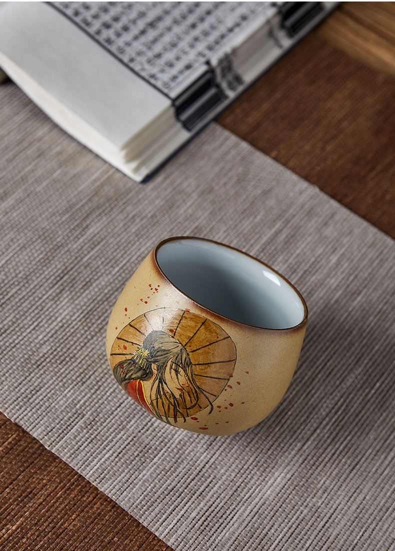 Shot incarnate the jingdezhen ceramic your up hand - made teacup kung fu tea set sample tea cup cup single CPU slicing can be a master