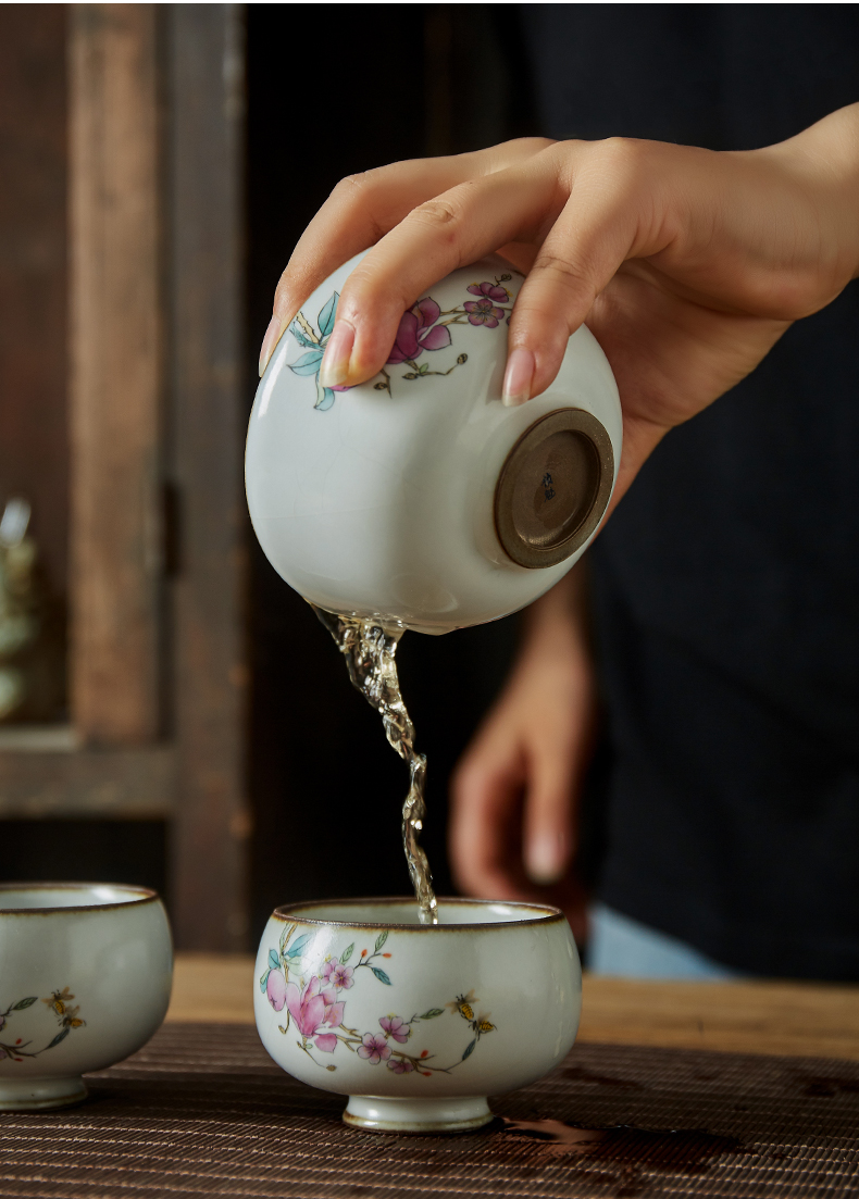 Shot incarnate your up hand - made yulan three only tureen jingdezhen ceramic cups kung fu tea tea bowl cover cup