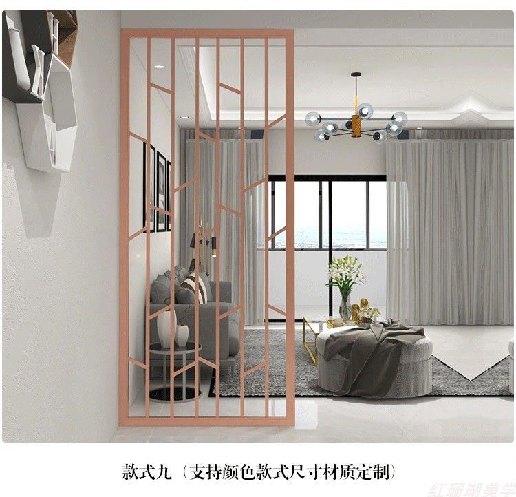 无锡金属屏风隔断客厅进门不锈钢拉丝金属轻奢现代玄关