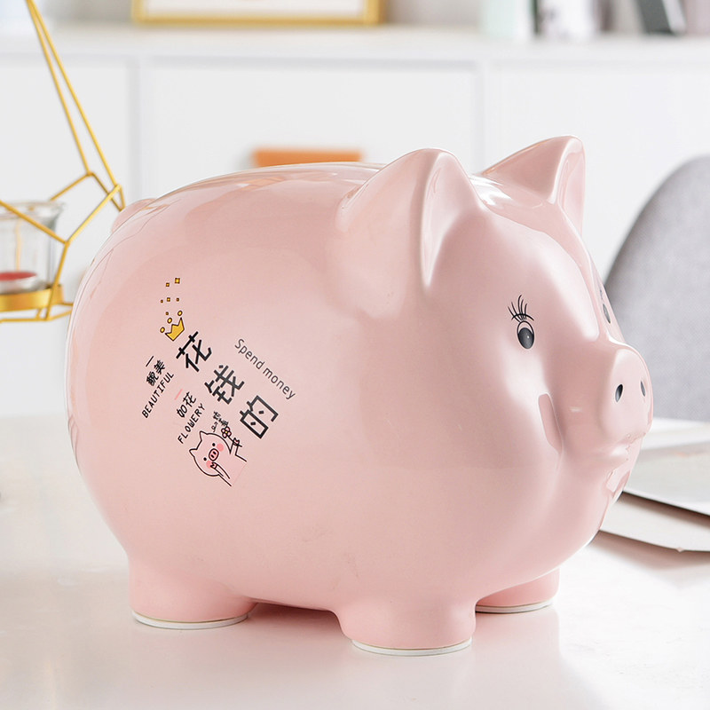 Just can't get in and save money pot pig large capacity girl net red cute deposit money cylinder cartoon children creative birthday present