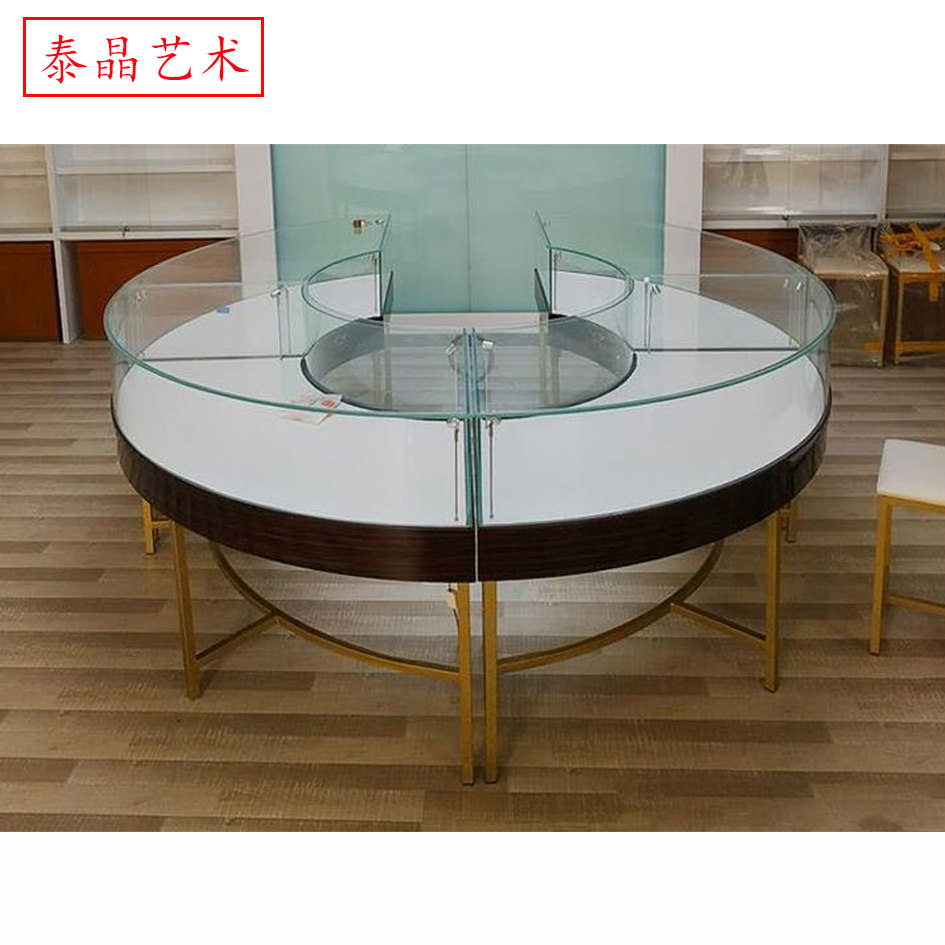 Taijing High-end Creative Jewelry Display Cabinet Arched Profiled Oval Luxury glasses in island cabinets Customized