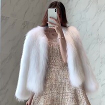 Fox fur fur coat women short 2021 Winter new Korean version of imitation mink velvet whole leather fur pocket coat