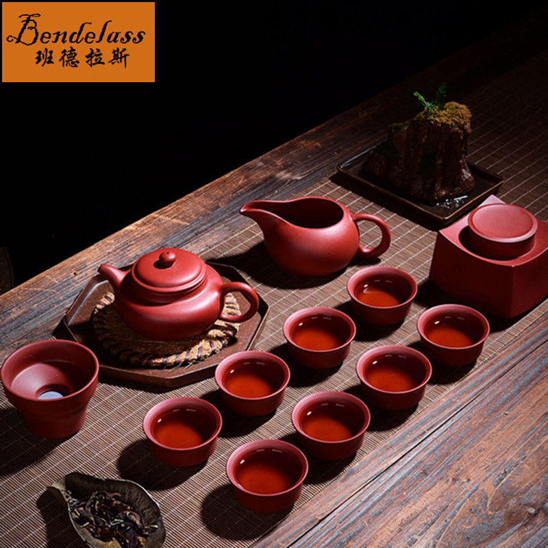 Yixing Purple Sand Tea Set Office with high-end ceramic teapot teapot full set Kung Fu Tea Set