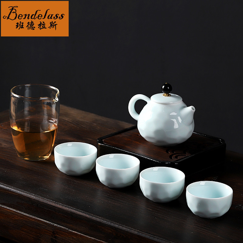 Simple Travel Tea Set Group One Pot Four Cups Home Small Brief About Three Only Cover Bowl Modern Kung Fu Tea