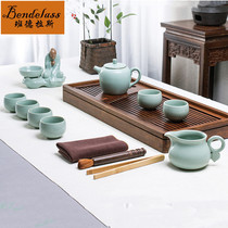 Banderas Ru Kiln Tea Set Chinese Family Tea Set Ru Porcelain Cover Bowl Living Room Zen Teapot Tea Cup Simple