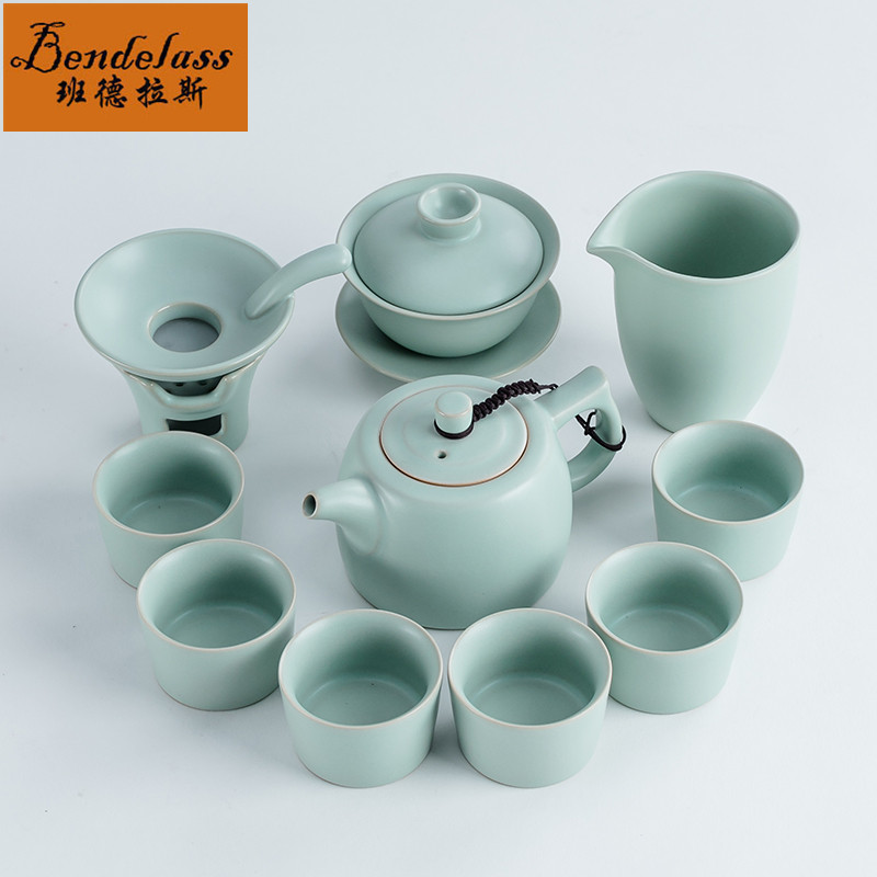 Banderras Ru Kiln Tea Set Group Tea Haiutiu Tea Teapot Set Group Home Ceramics Chinese Retro
