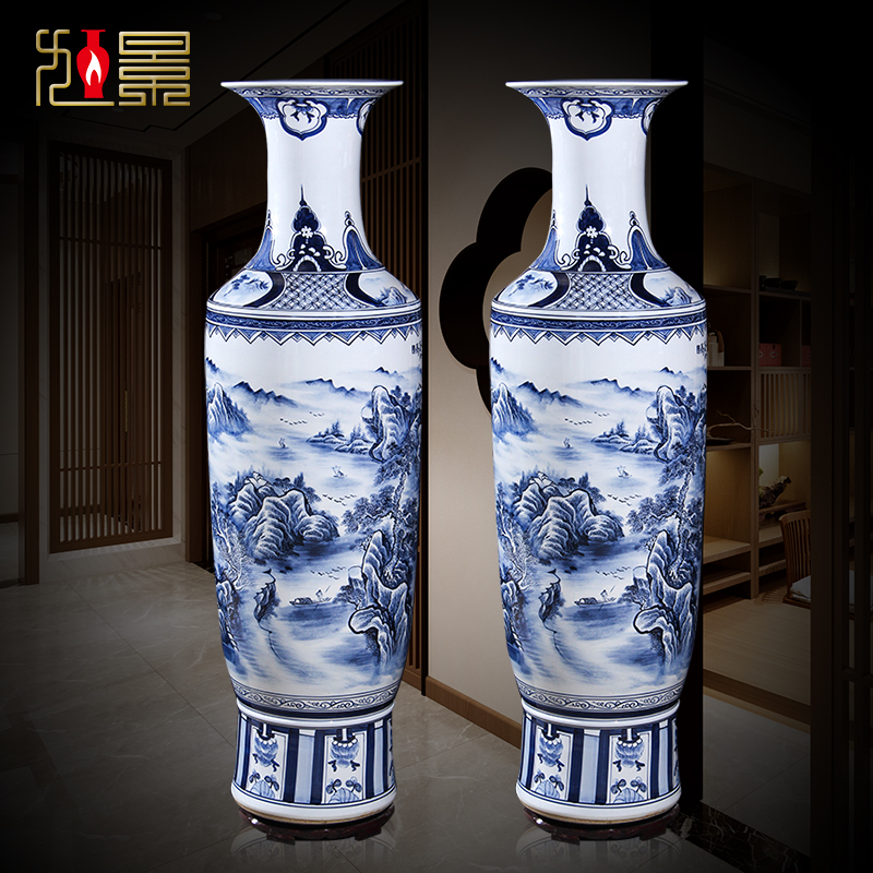 Jingdezhen ceramics hand - made porcelain floor high extra large size vase furnishing articles of Chinese style living room decoration opening gifts