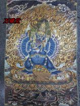 Tibetan Buddha statue Nepal Thangka silk embroidery Brocade painting Thangka embroidery living room Buddha painting Great King Kong