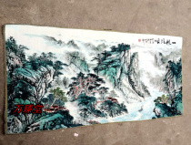 Ancient Playwork embroidered soda embroidered koi fabric 1 2 m middle hall living room decorated Chinese landscape painting smoothly