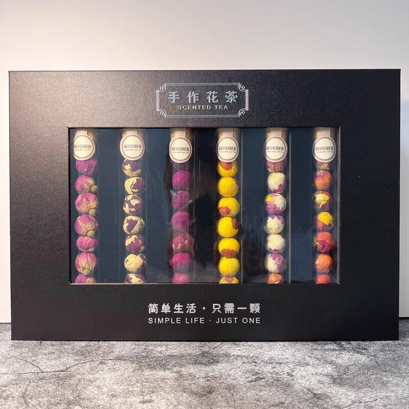 Premium Flower Tea Gift Box: Dragon Pearl Flower Tea Assortment with 6 Flavors, Large Rose, Jasmine, Osmanthus, and Royal Chrysanthemum Gift Box Premium Flower Tea Gift Box: Dragon Pearl Flower Tea Assortment with 6 Flavors, Large Rose, Jasmine, Osmanthus, and Royal Chrysanthemum Gift Box