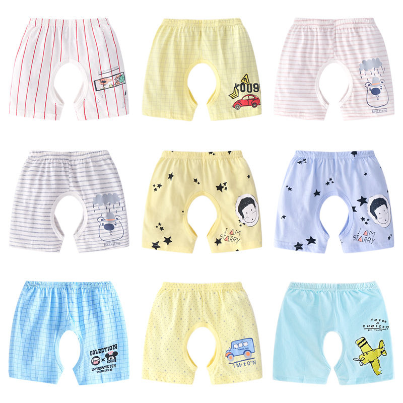Summer New Baby Crtch Shorts Pure Cotton Boy and Girls Shorts Cartoon Printed Baby and Toddler Pants
