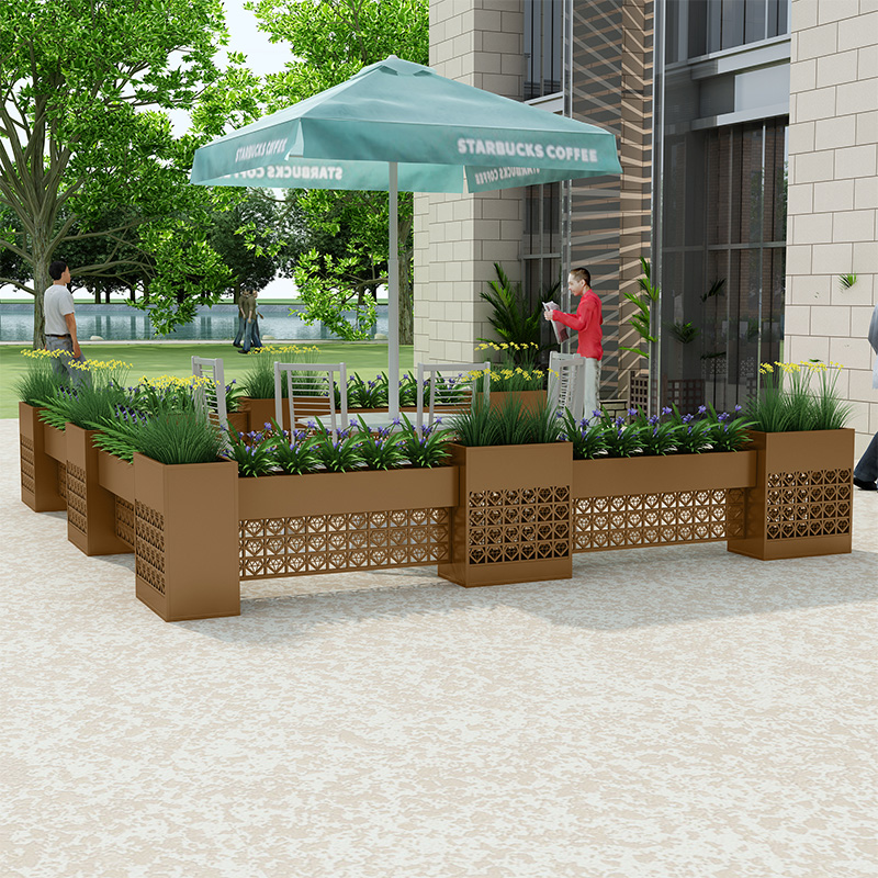 Sample house Display center Leisure bar Cafe Flower box Garden Outdoor flower bed Municipal Highway Green plant Outdoor flower trough Flower pot