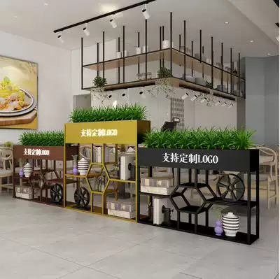 BBQ Music Bar Cafe hot pot restaurant dining room screen partition flower frame office partition wall low card holder guardrail