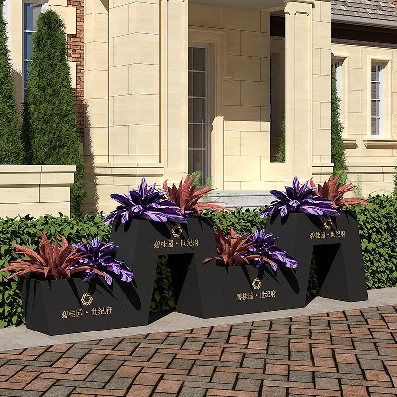 Sample House Display Center Municipal Engineering Leisure Bar Combo Flower Case Milk Tea Shop Outdoor Swing Flower Beds Courtyard Flower Groove Fence Partition