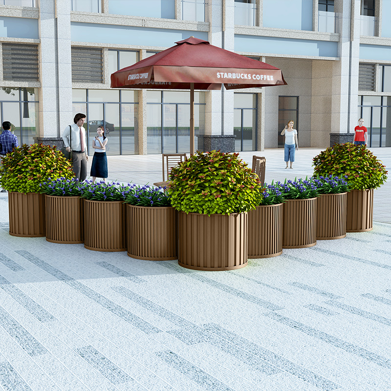 Sample House display center courtyard green planting municipal engineering outdoor semi-circular flower bed milk tea shop outdoor flower box hotel flower box hotel flower trough