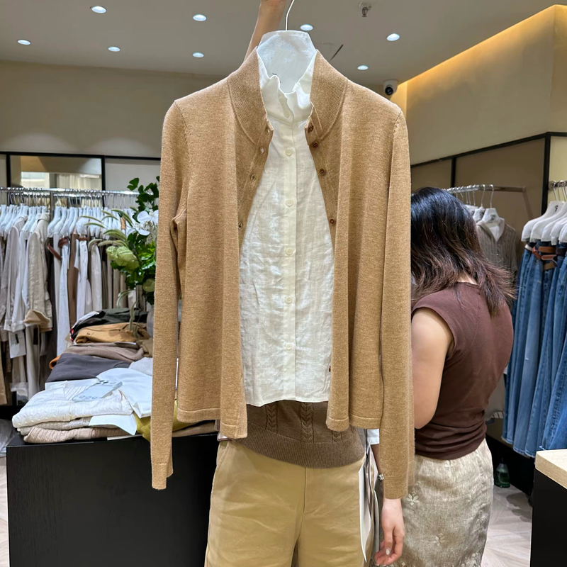 High-Quality Vintage-Style Two-Piece Knit Cardigan for Women, 2026 Autumn New Loose Long-Sleeve Thin Jacket Top
