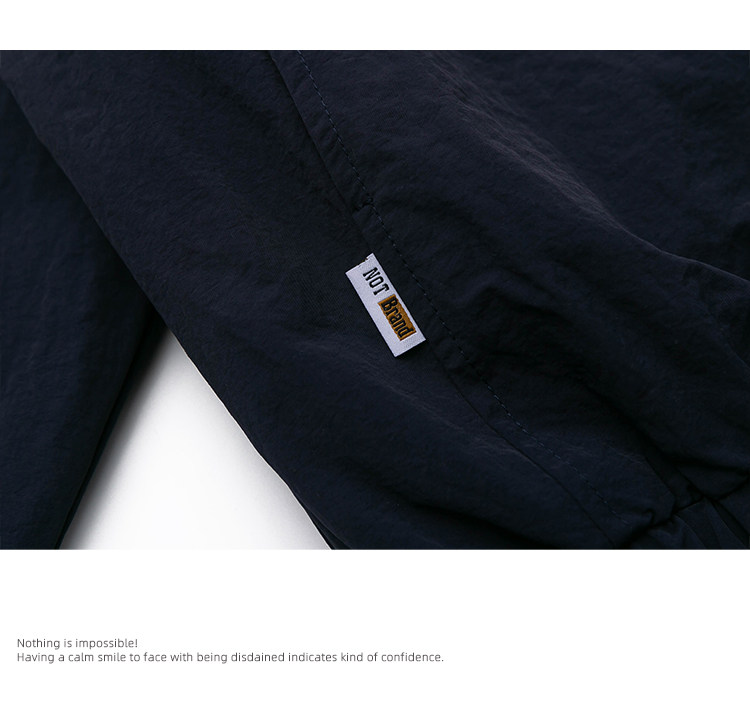 Джинсовая рубашка efrp百搭纯色立领外套男春秋款薄款夹克拉链开衩下摆小众设计感