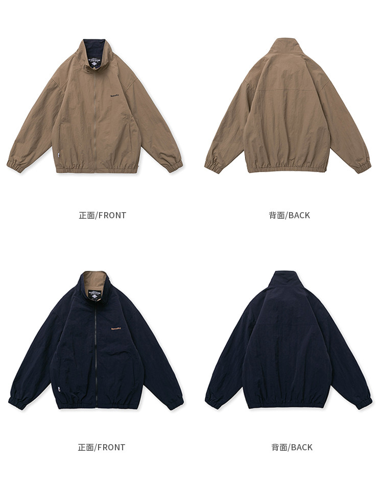 Джинсовая рубашка efrp百搭纯色立领外套男春秋款薄款夹克拉链开衩下摆小众设计感