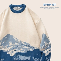 Ретро Снежная гора | efrp | Нишевая дизайнерская марка | Гендерные ветры | Свободный круглый свитер шеры