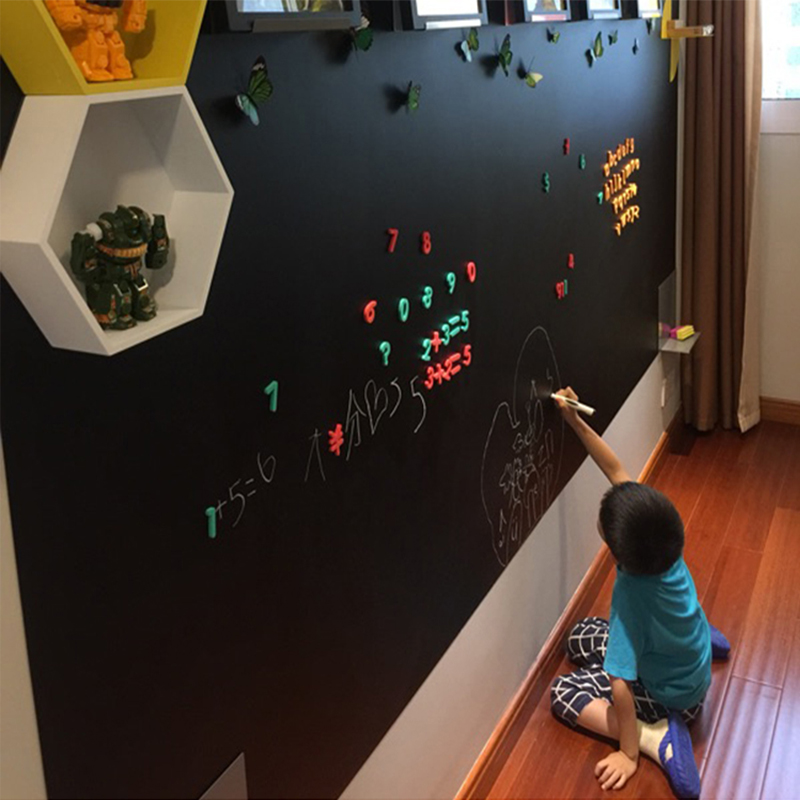 Zhumette Double Layer Magnetic Blackboard Sticker Home Decoration Self-Adhesive Small Magnetic Blackboard Wall Sticker Wall Teacher Teaching Children Room Graffiti Erasable Write Removal Custom Colored Graffiti Wall Film Customization
