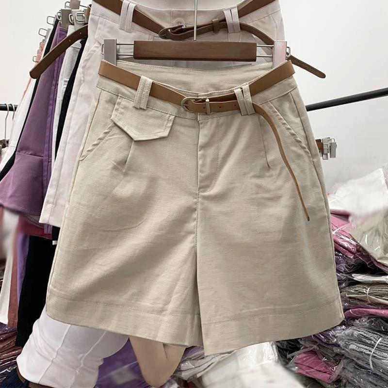 Pants child loose 100 hitch 2023 new casual pants Korean version wide leg pants shorts female summer high waist 50% pants-Taobao